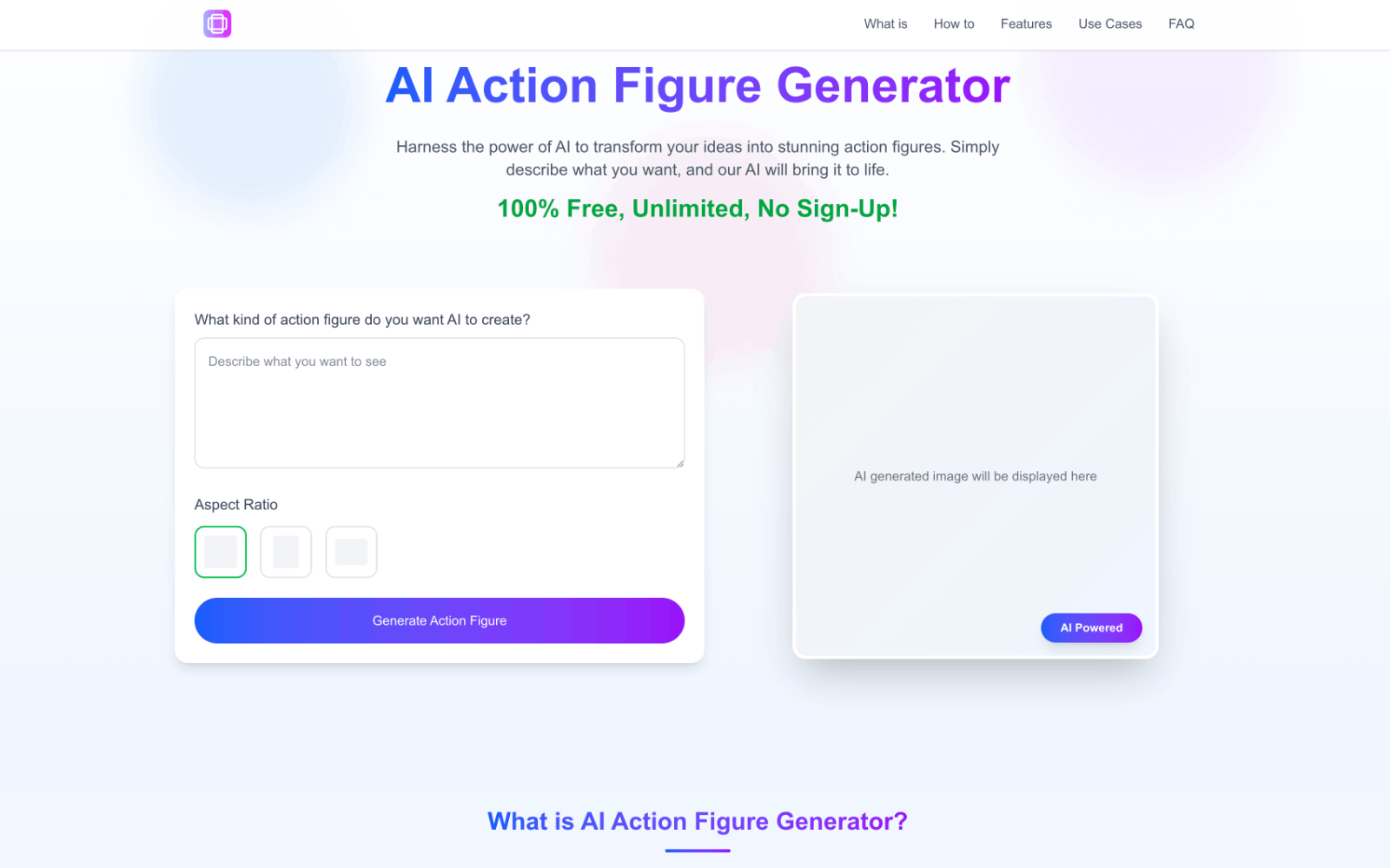 AI Action Figure Generator AI定制玩偶生成器