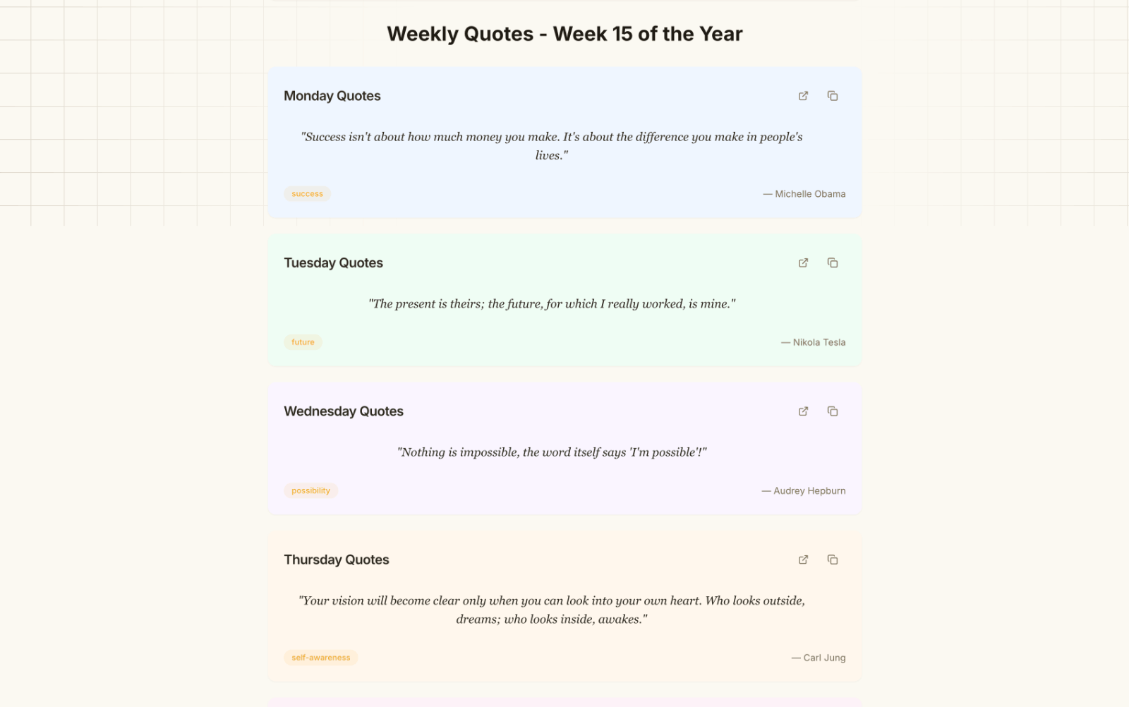 Calendar Quotes每日灵感语录