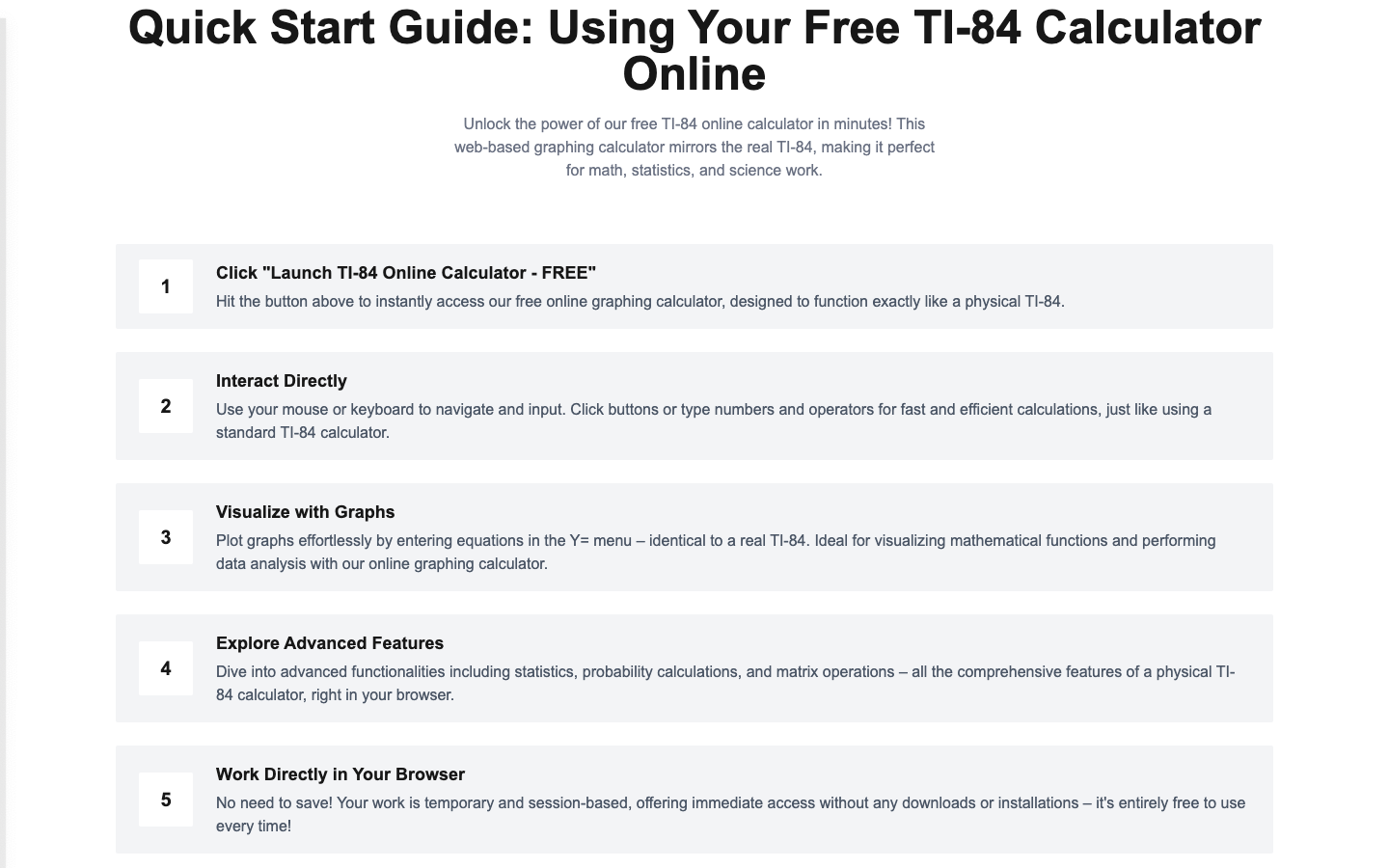 TI 84 Calculator 在线计算器