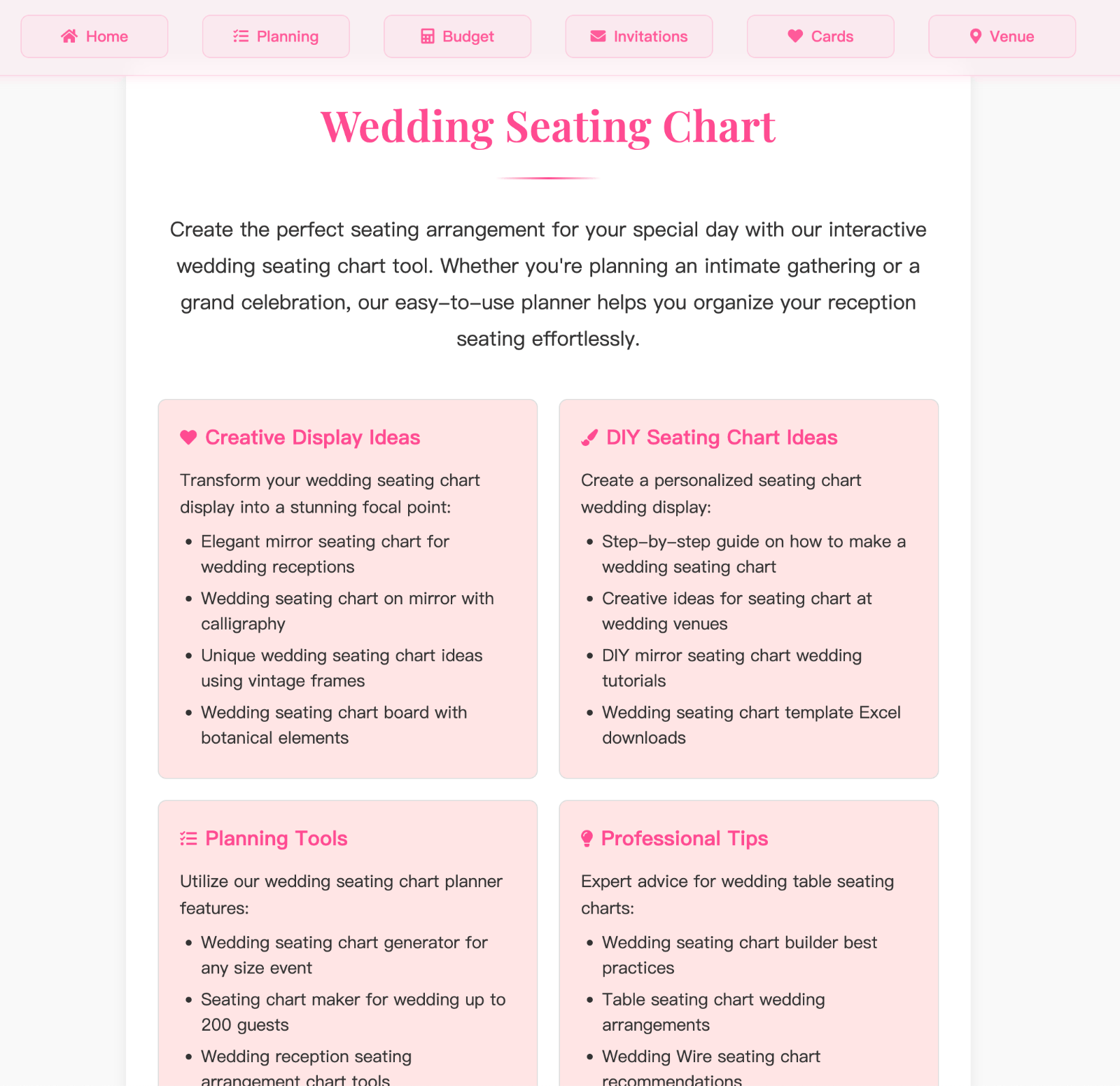 Wedding Seating Planner 婚礼座位安排
