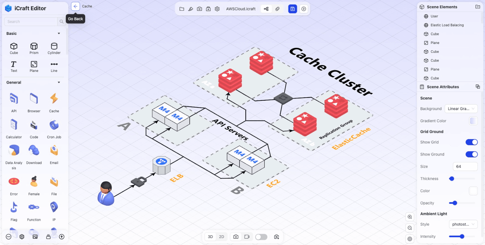 iCraft Editor - 3D架构图绘制
