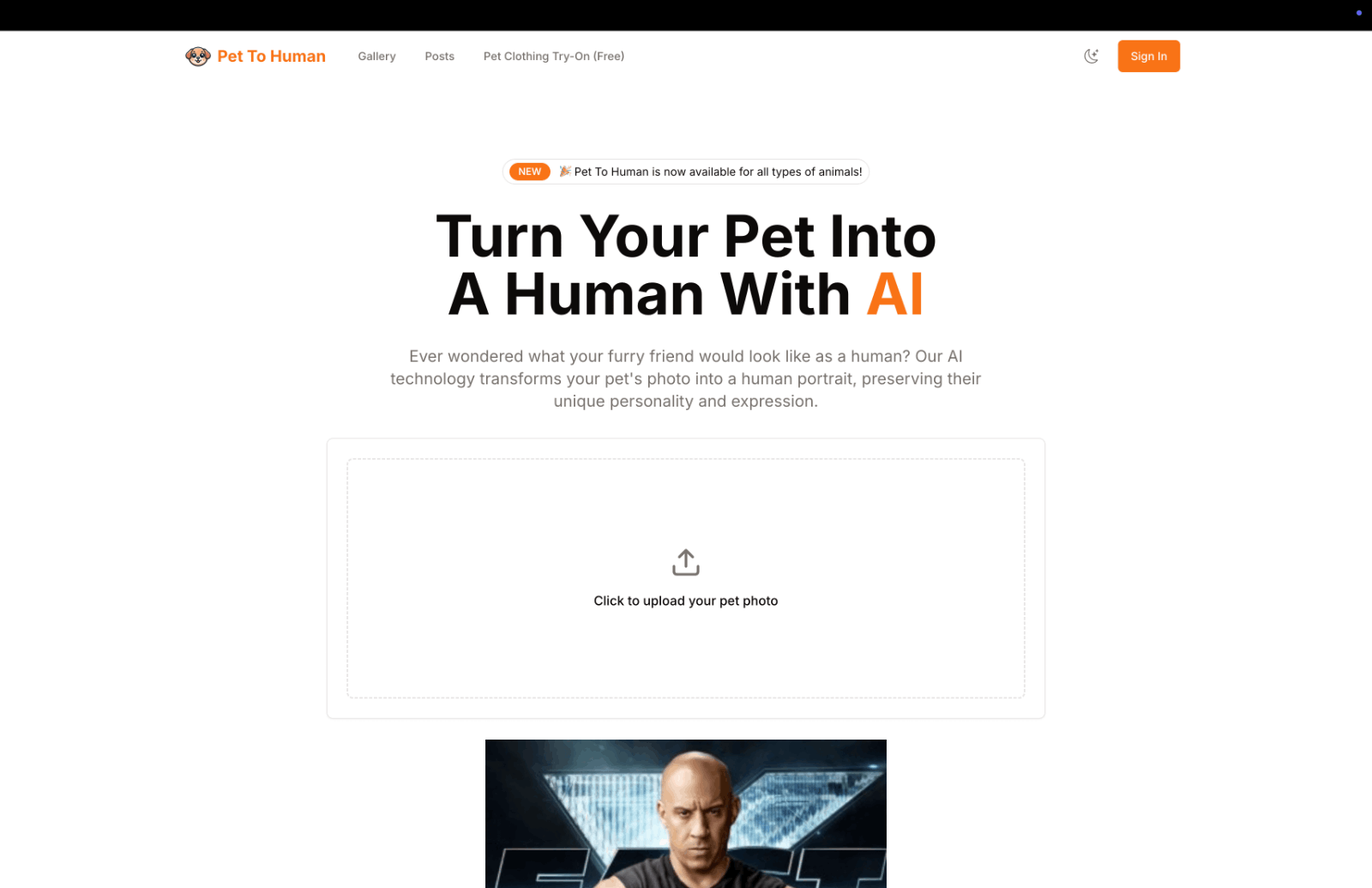Pet To Human - AI宠物变人像