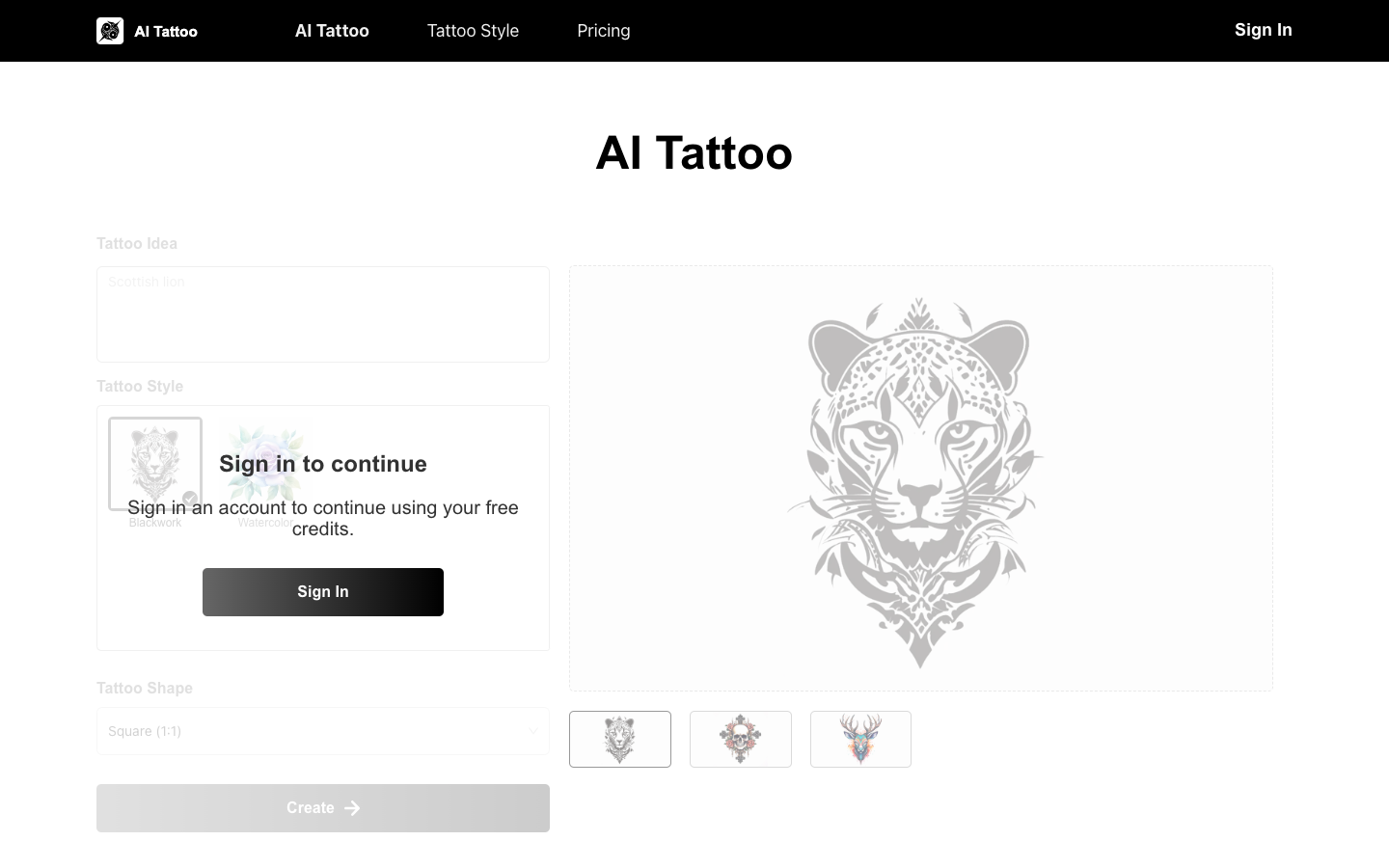 AI Tattoo - AI纹身设计